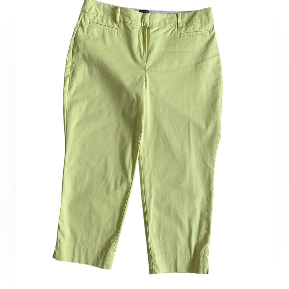 3/$29 Talbots The Perfect Crop Yellow Charmeuse Size 10P - Picture 3 of 8